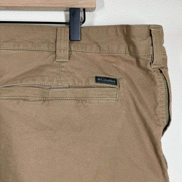 Columbia Men's Green Beige Flex ROC Canvas Cargo Utility Stretch Pants 48x32 - Picture 12 of 15